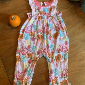 Like New! Burt’s Bees 12 mo floral romper